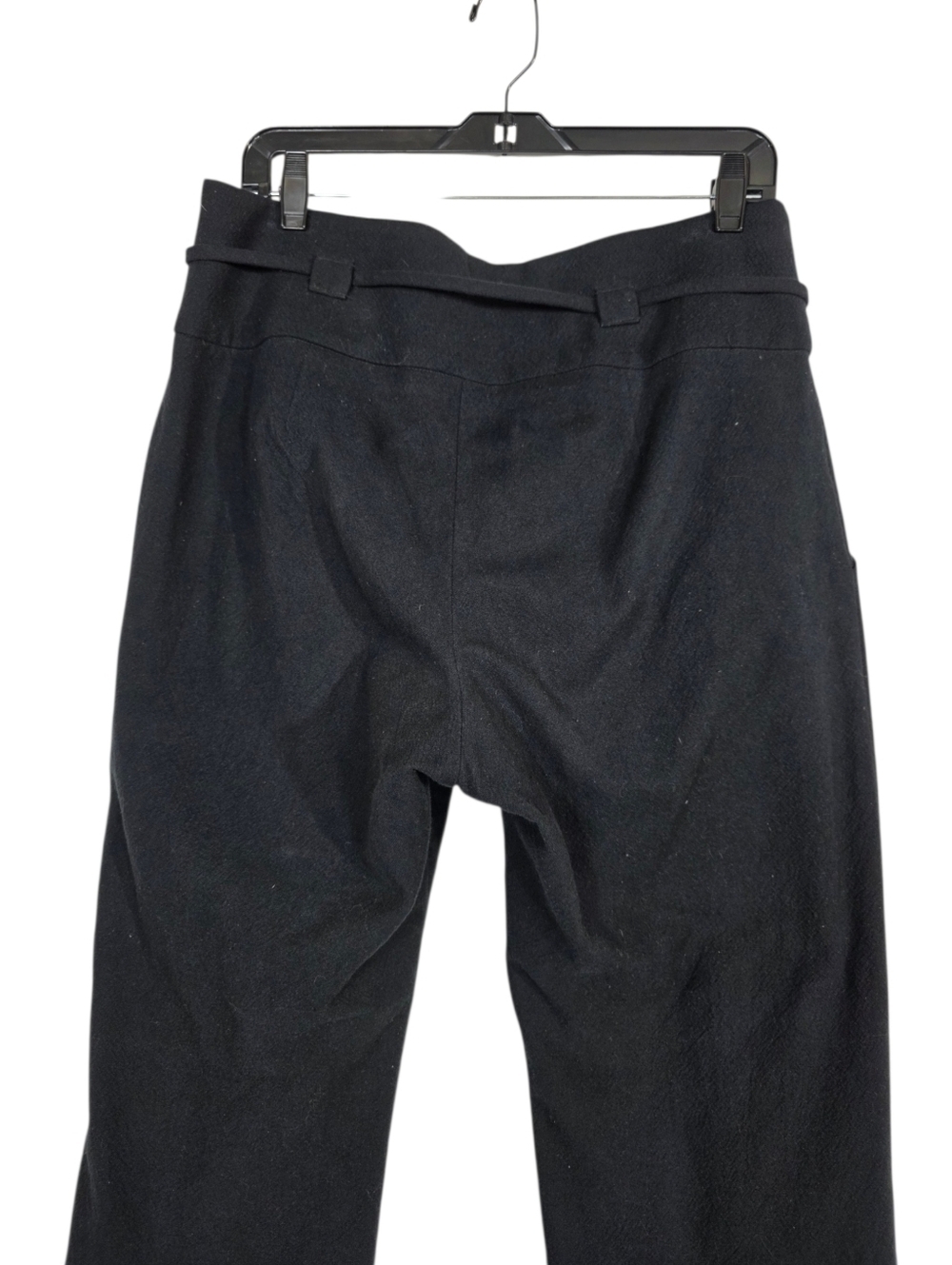 Cokluch textured cotton Women's Black Wide-Leg Trousers with Tie Waist canadian - Picture 5 of 11